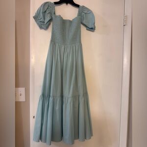 INTERMIX Pastel Blue Smocked Dress